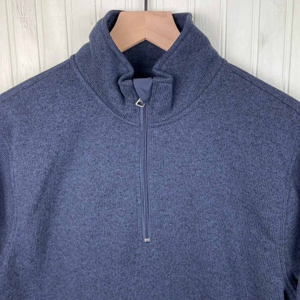J. Crew Mercantile Men’s Sweater Fleece Half-Zip Pullover Marled Navy Medium